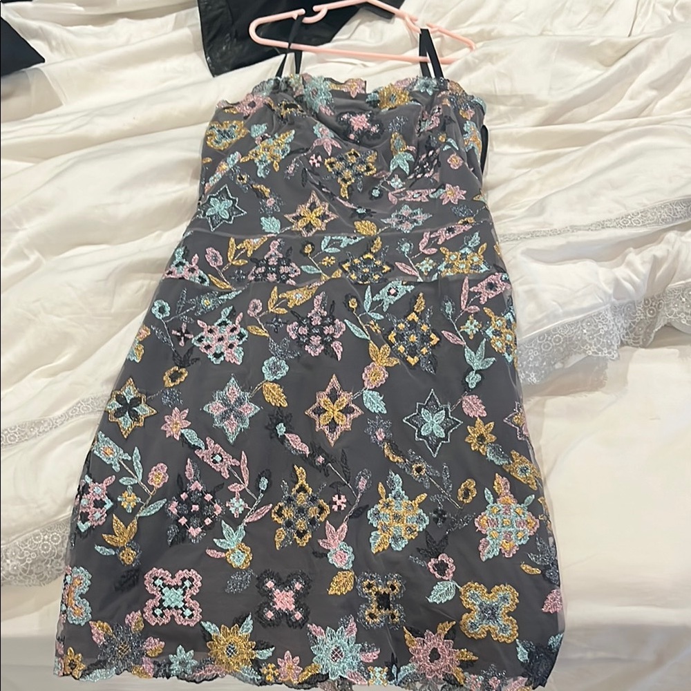 Elegant Floral Embroidered Dress